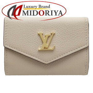 Louis Vuitton Portefeuille Wallet Lock Bi fold Taurillon Leather Greige